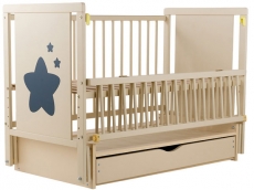 Дитяче ліжко Babyroom Зірочка Z-03 маятник, ящик, відкидний бік бук слонова кістка