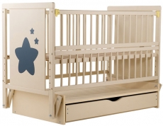 Дитяче ліжко Babyroom Зірочка Z-03 маятник, ящик, відкидний бік бук слонова кістка