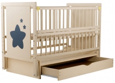 Дитяче ліжко Babyroom Зірочка Z-03 маятник, ящик, відкидний бік бук слонова кістка
