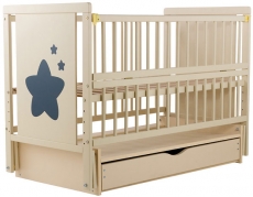 Дитяче ліжко Babyroom Зірочка Z-03 маятник, ящик, відкидний бік бук слонова кістка