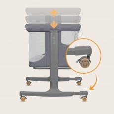 Приставне ліжечко 3 в 1 Lionelo Aurora Grey Monument