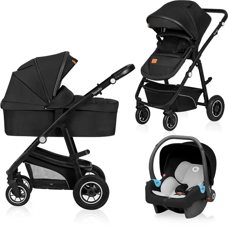 Детская коляска 3 в 1 Lionelo Bianka Black Onyx