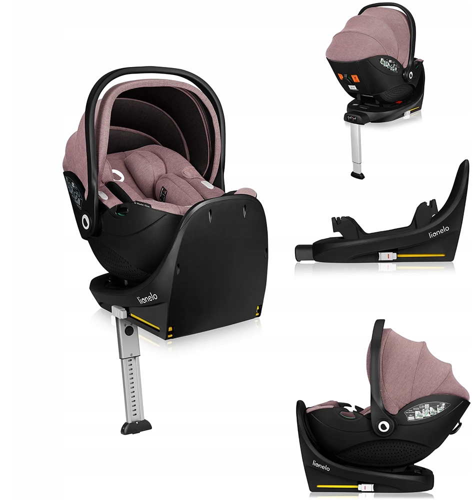Автокрісло з базою Lionelo Moxie i-size, що обертається, 40-87 см PINK MAUVE