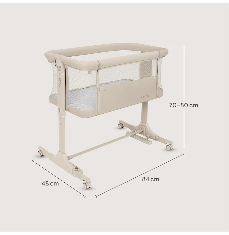 Ліжечко 3 в 1 Lionelo Pari Beige Cream