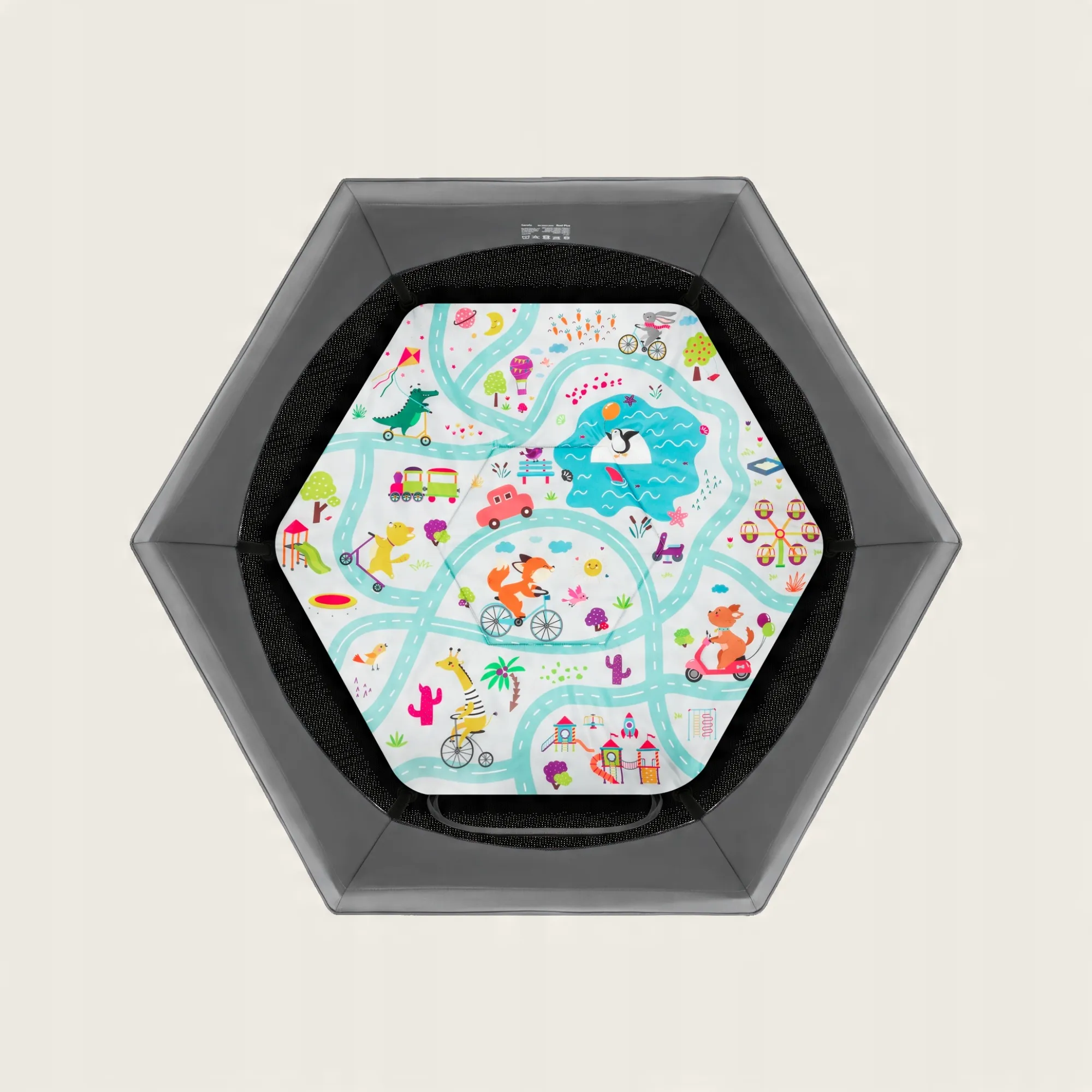 Дитячий манеж Lionelo Roel Plus GREY MULTICOLOR