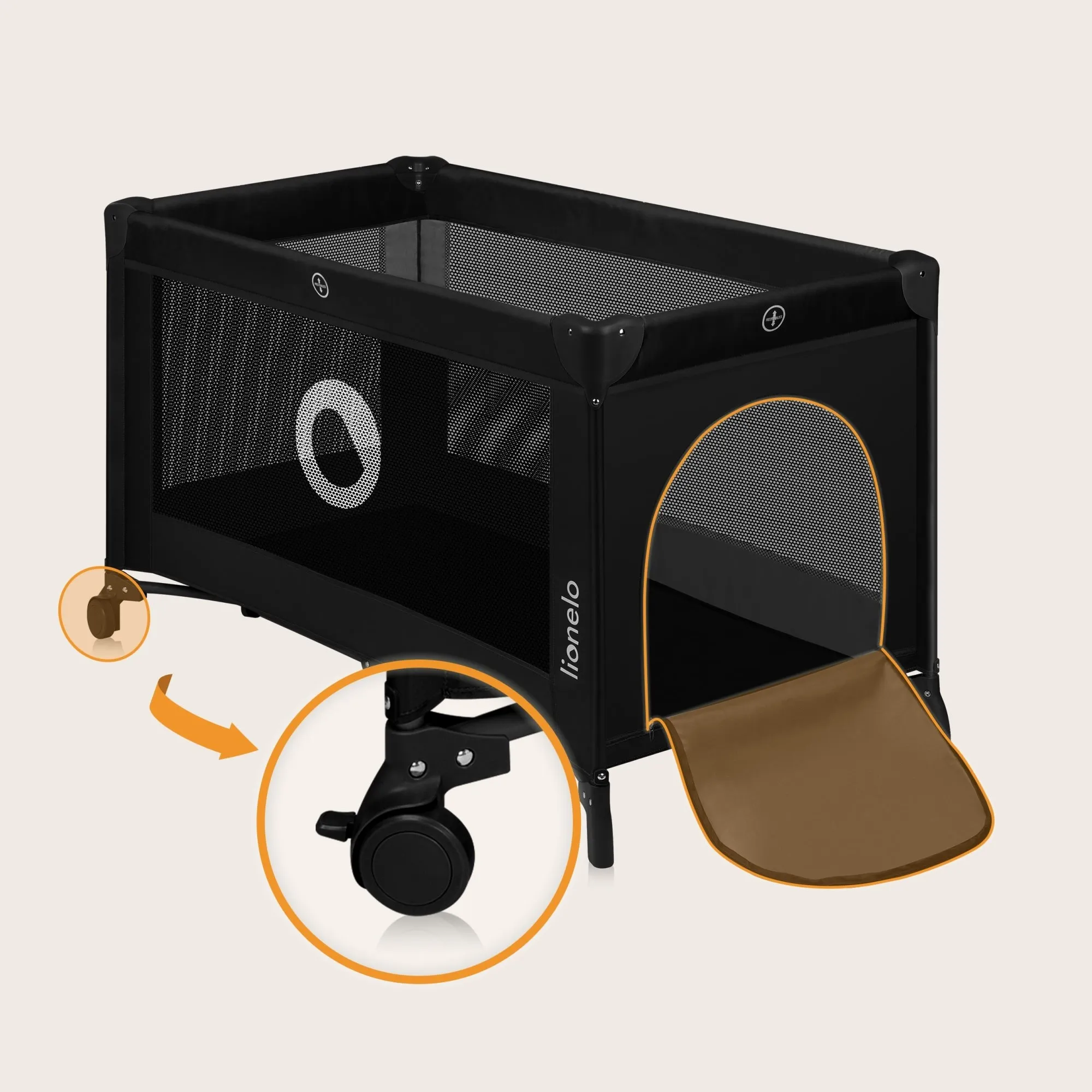 Манеж Lionelo Stefi BLACK CARBON