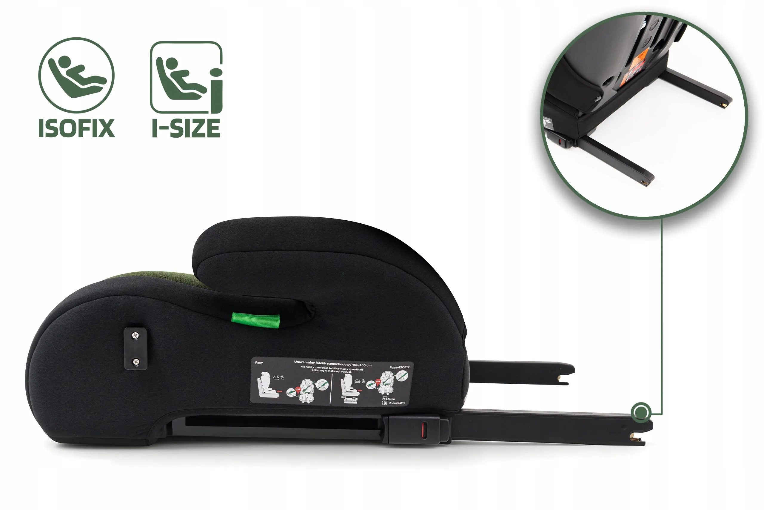 Автокресло Little Rider Leonardo Isofix  2 в 1 Green 100-150 см