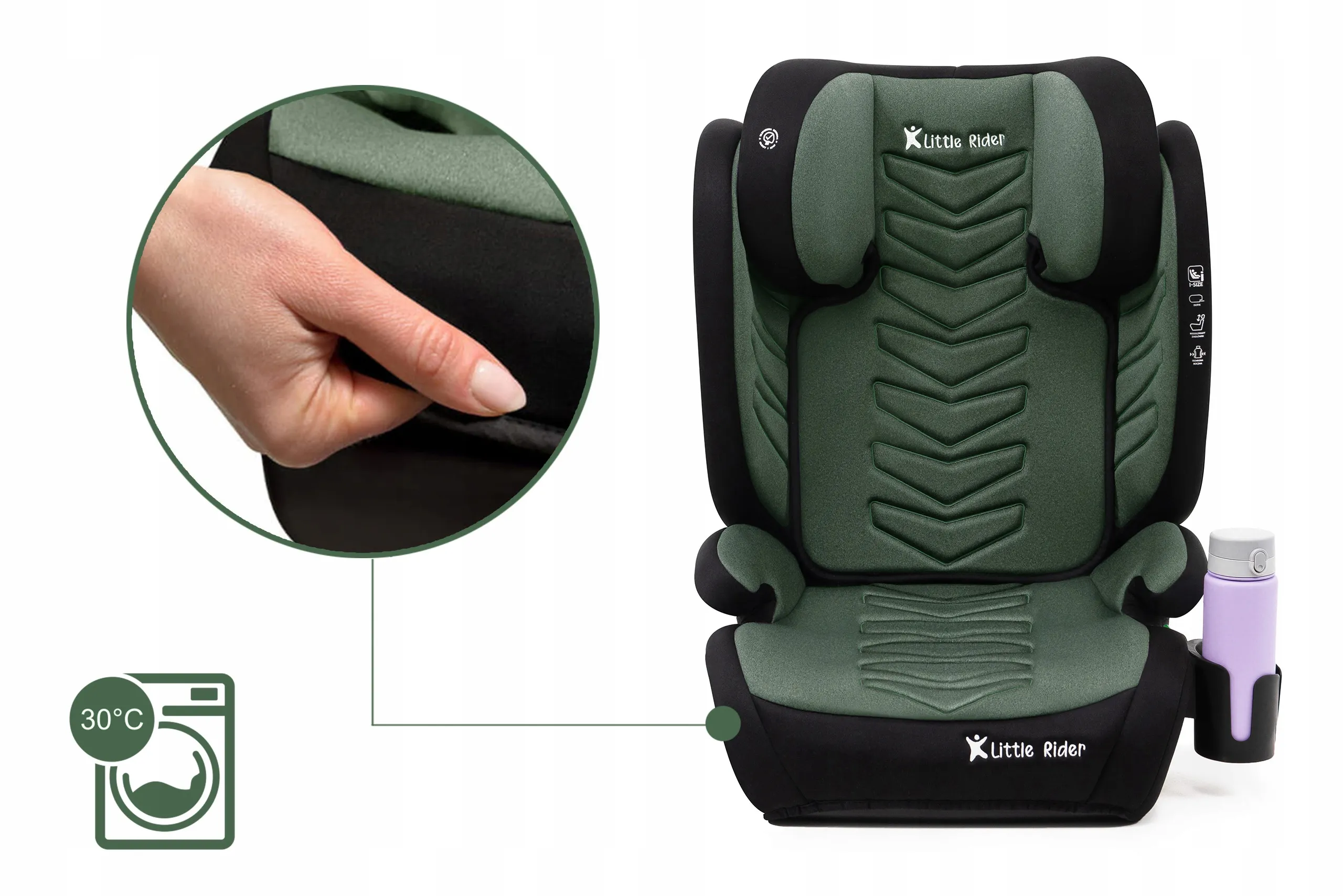 Автокресло Little Rider Leonardo Isofix  2 в 1 Green 100-150 см