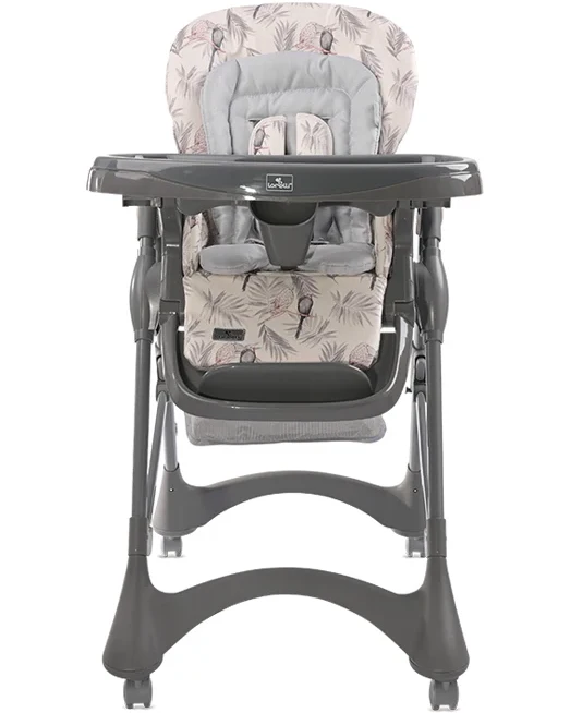 Стільчик для годування Lorelli Bellissimo Grey PARROTS PU Leather