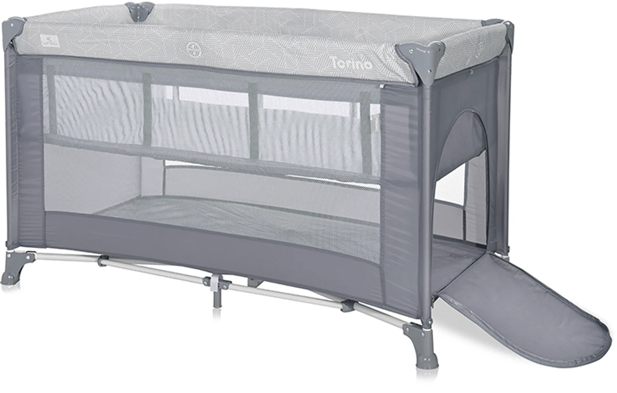 Дитячий манеж Lorelli TORINO 2 Layer Grey Striped Elements