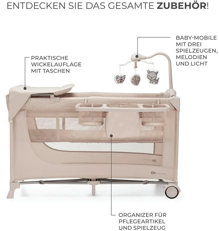 Манеж із пеленатором Kinderkraft Joy 2 Beige