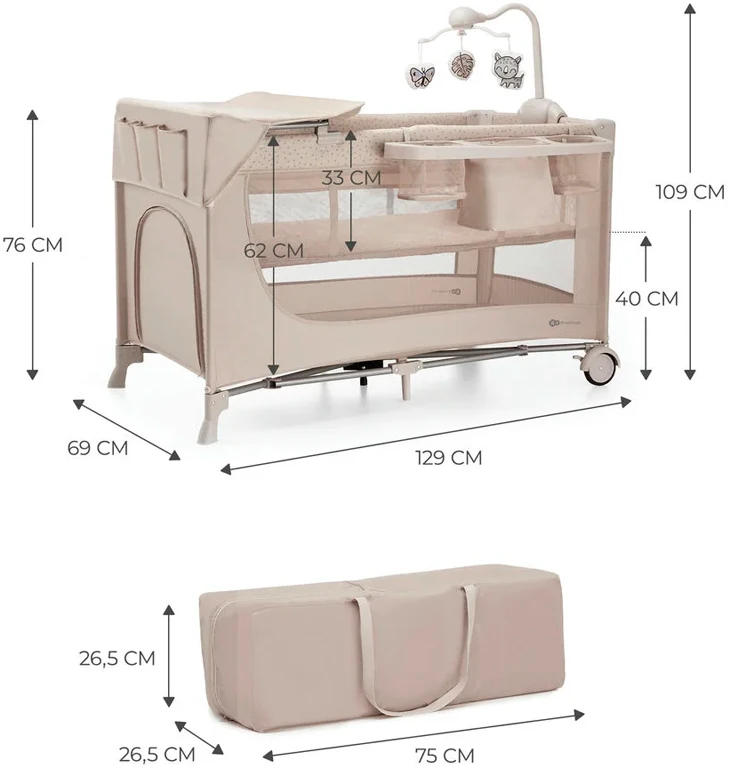 Манеж із пеленатором Kinderkraft Joy 2 Beige