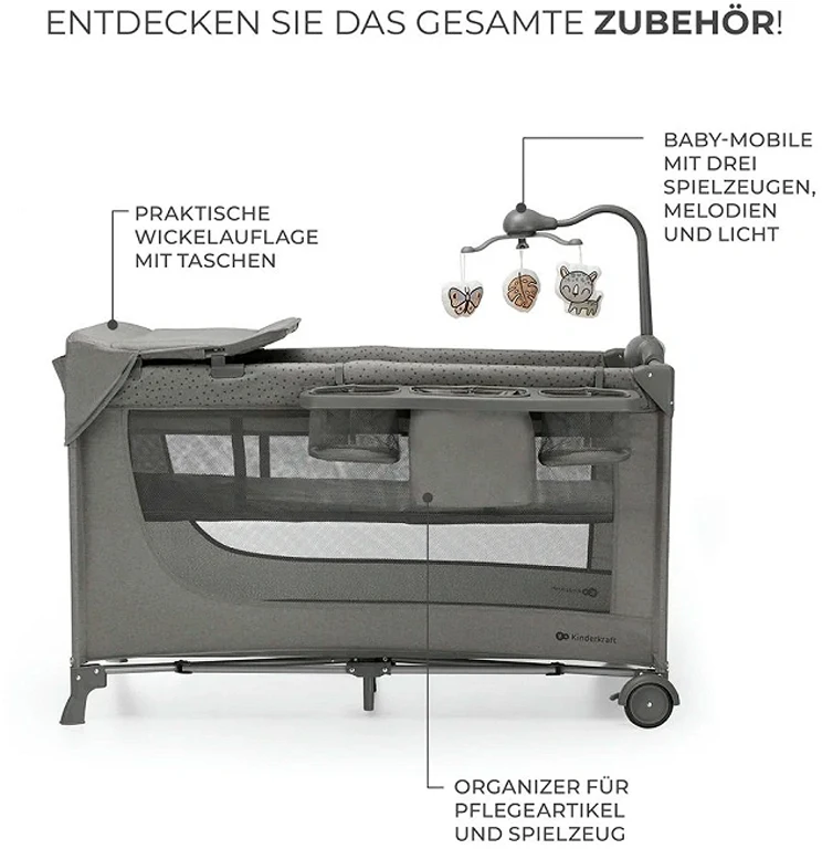 Манеж із пеленатором Kinderkraft Joy 2 Dark Grey