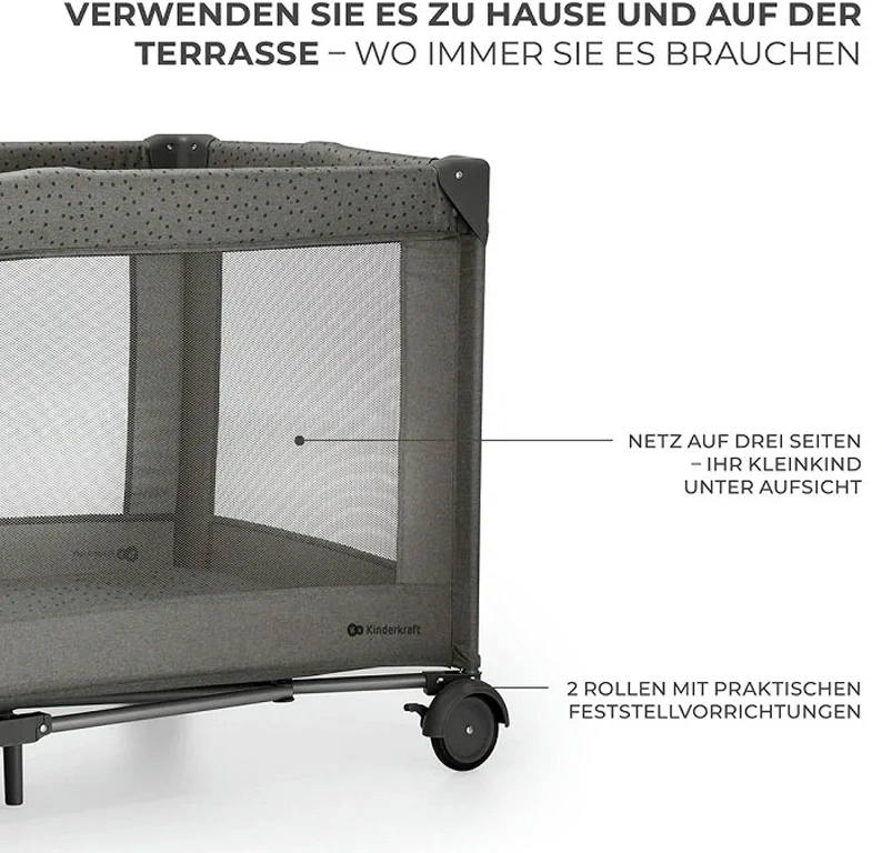 Манеж із пеленатором Kinderkraft Joy 2 Dark Grey