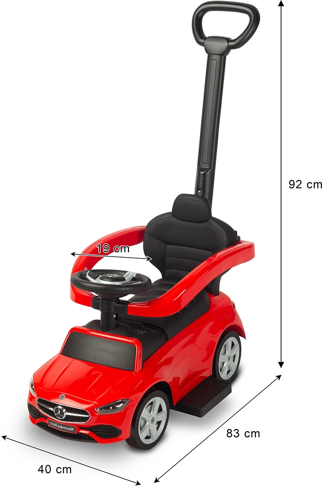 Машинка для катання Caretero (Toyz) Mercedes C-CLASS з батьківською ручкою Blue