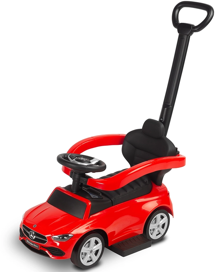 Машинка для катания Caretero (Toyz) Mercedes C-CLASS с родительской ручкой Red