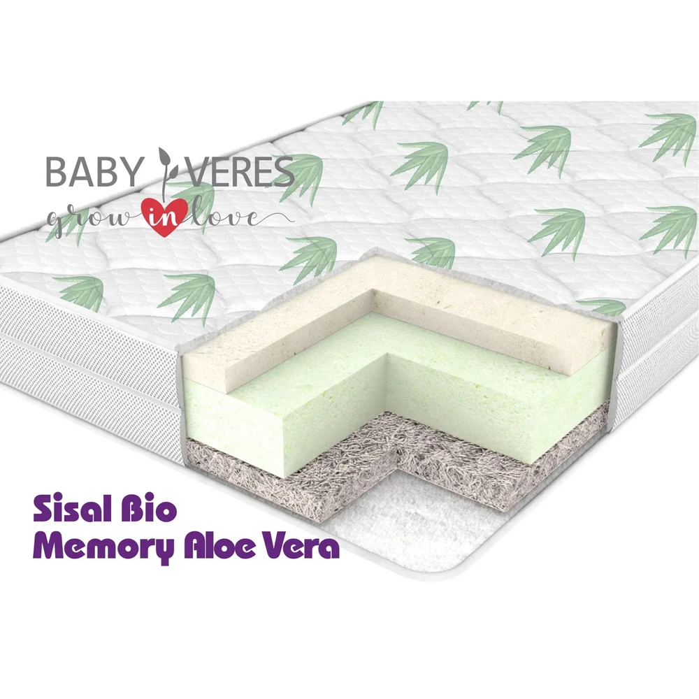 Матрац Baby Veres ''Sisal Bio Memory'' Aloe Vera 120х60х12 см