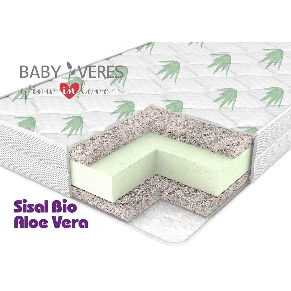 Матрас Baby Veres ''Sisal Bio'' Aloe Vera 120х60х10 см