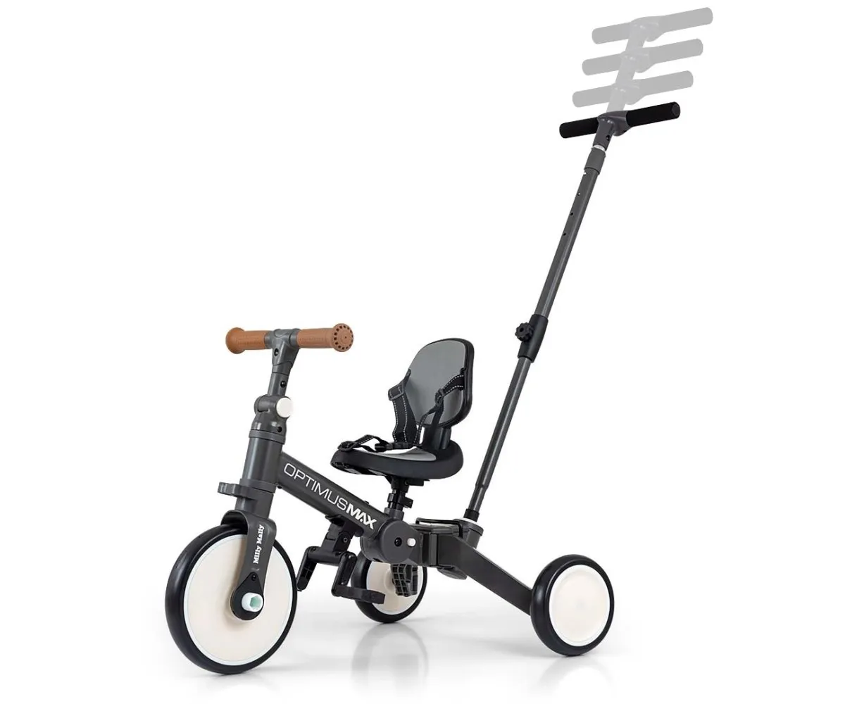 Трехколесный велосипед Milly Mally Optimus Max 5 в 1 Dark Grey