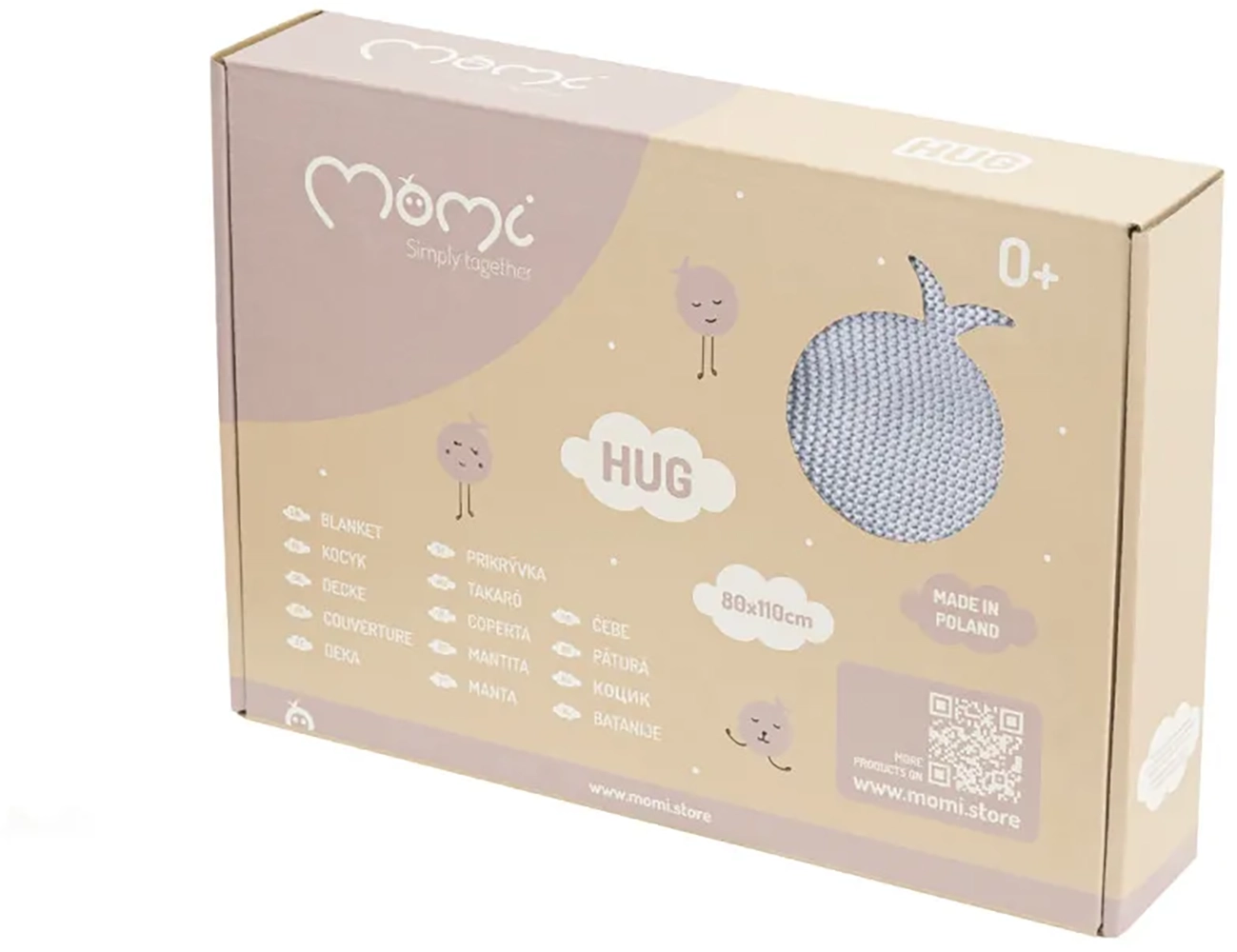Плед дитячий MoMi HUG Gray