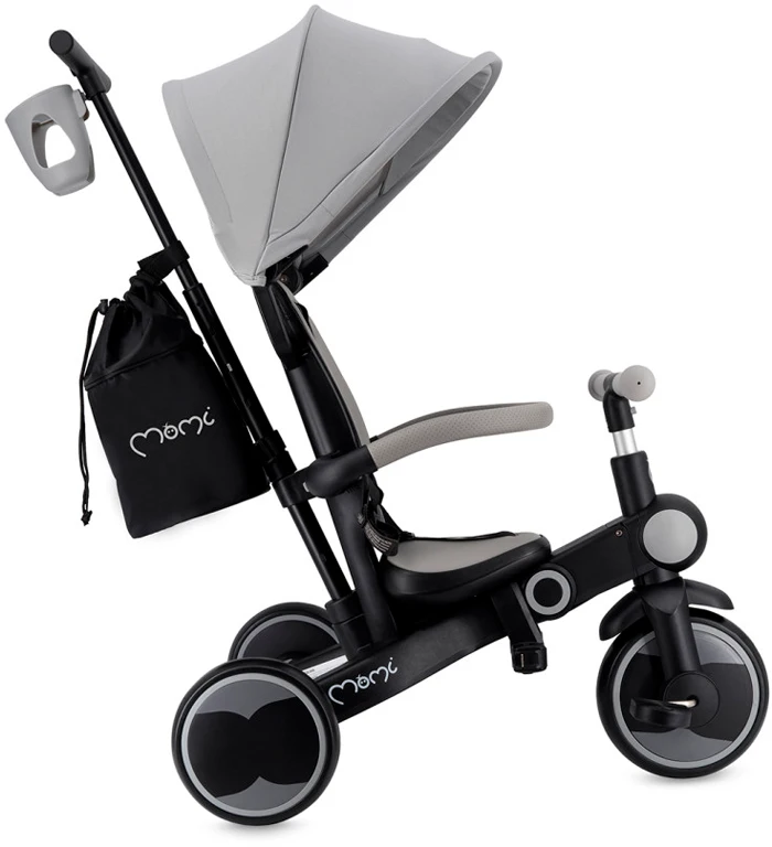 Дитячий триколісний велосипед 4 у 1 MoMi SOLIVIA grey