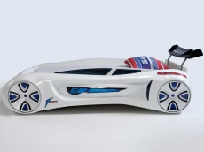 Дитяче ліжко машина MUSVENUS Future Car (Tesla) white з підсвічуванням, музикою, пультом, спойлером