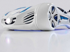 Дитяче ліжко машина MUSVENUS Future Car (Tesla) white з підсвічуванням, музикою, пультом, спойлером