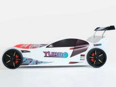 Дитяче ліжко машина MUSVENUS Суперкар Turbo white з підсвічуванням, музикою, пультом