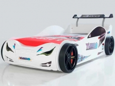 Дитяче ліжко машина MUSVENUS Суперкар Turbo white з підсвічуванням, музикою, пультом