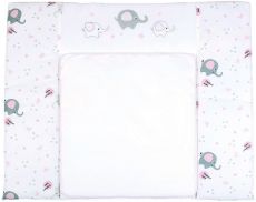 Пеленальный матрас 72х80 см Baby Veres Elephant pink, 0-12 мес, 100% хлопок, 1 пеленка водонепроницаемая