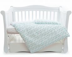 Сменная постель 3 эл Twins Premium Птички 3029-P-032, Птички мята