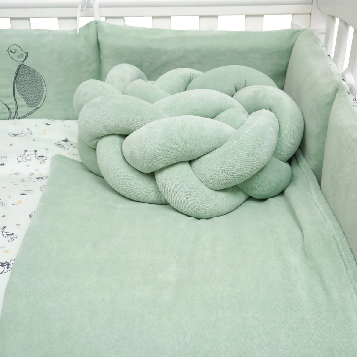 Постільний комплект 8 ел Twins BE HAPPY з пледом 4078-TBH-14, mint