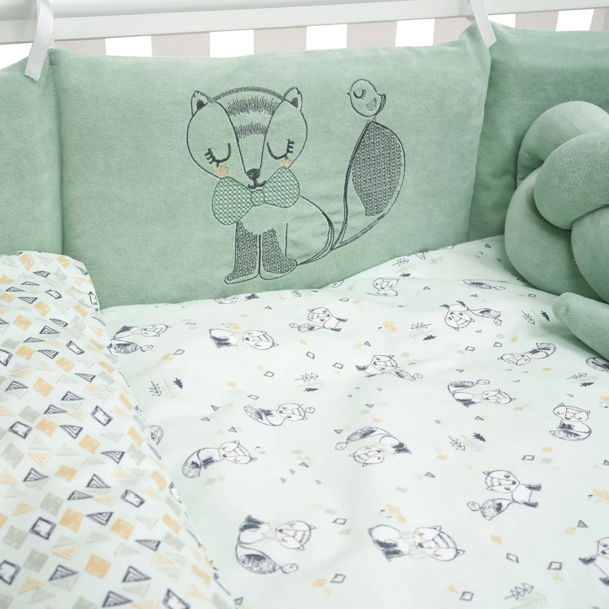 Постільний комплект 8 ел Twins BE HAPPY з пледом 4078-TBH-14, mint