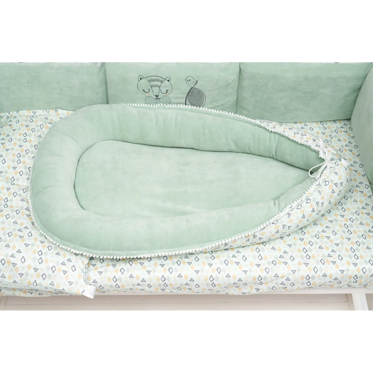 Постільний комплект 8 ел Twins BE HAPPY з пледом 4078-TBH-14, mint
