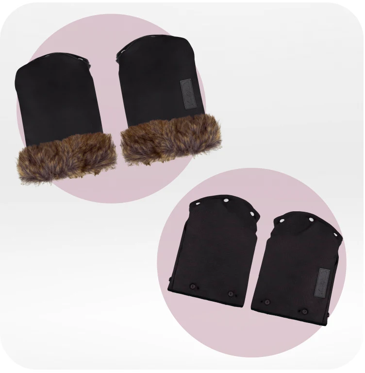 Рукавиці для коляски MoMi Muffins black