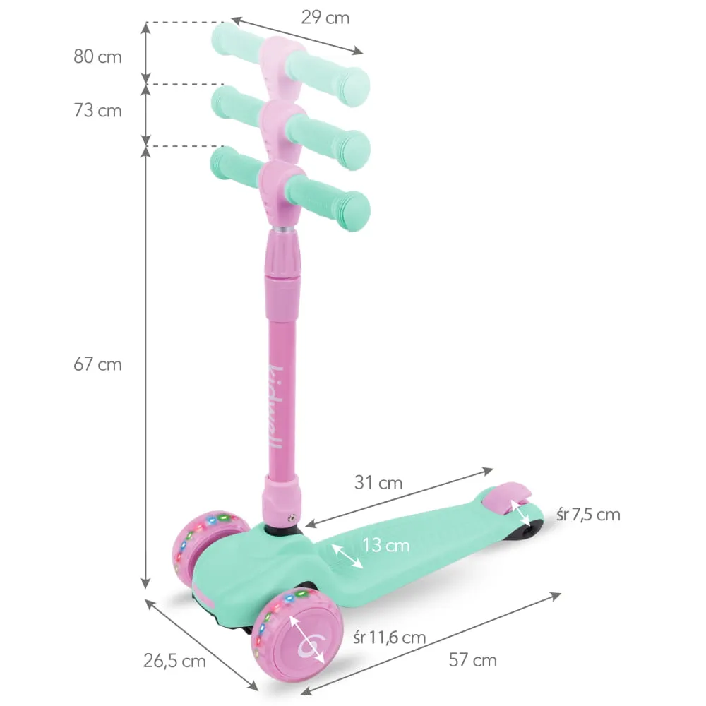 Трехколесный самокат Kidwell Jax Mint/Pink