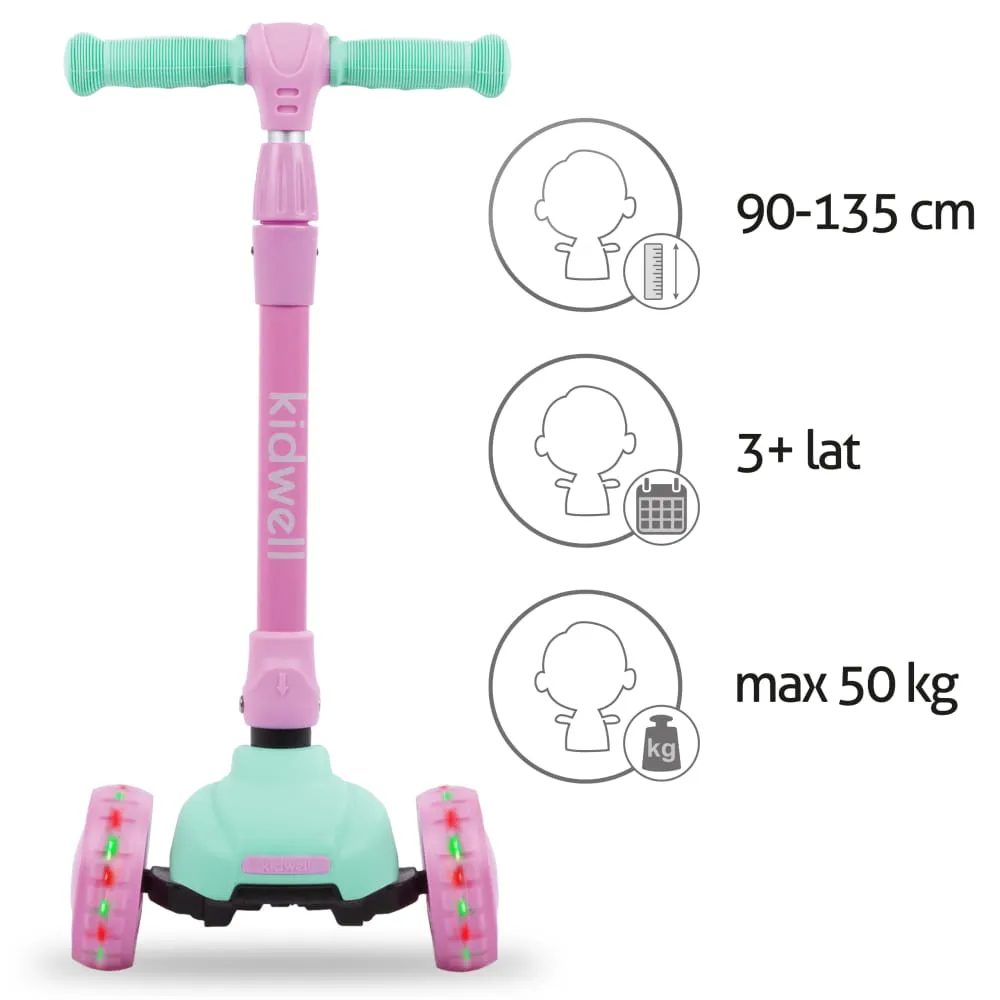 Трехколесный самокат Kidwell Jax Mint/Pink