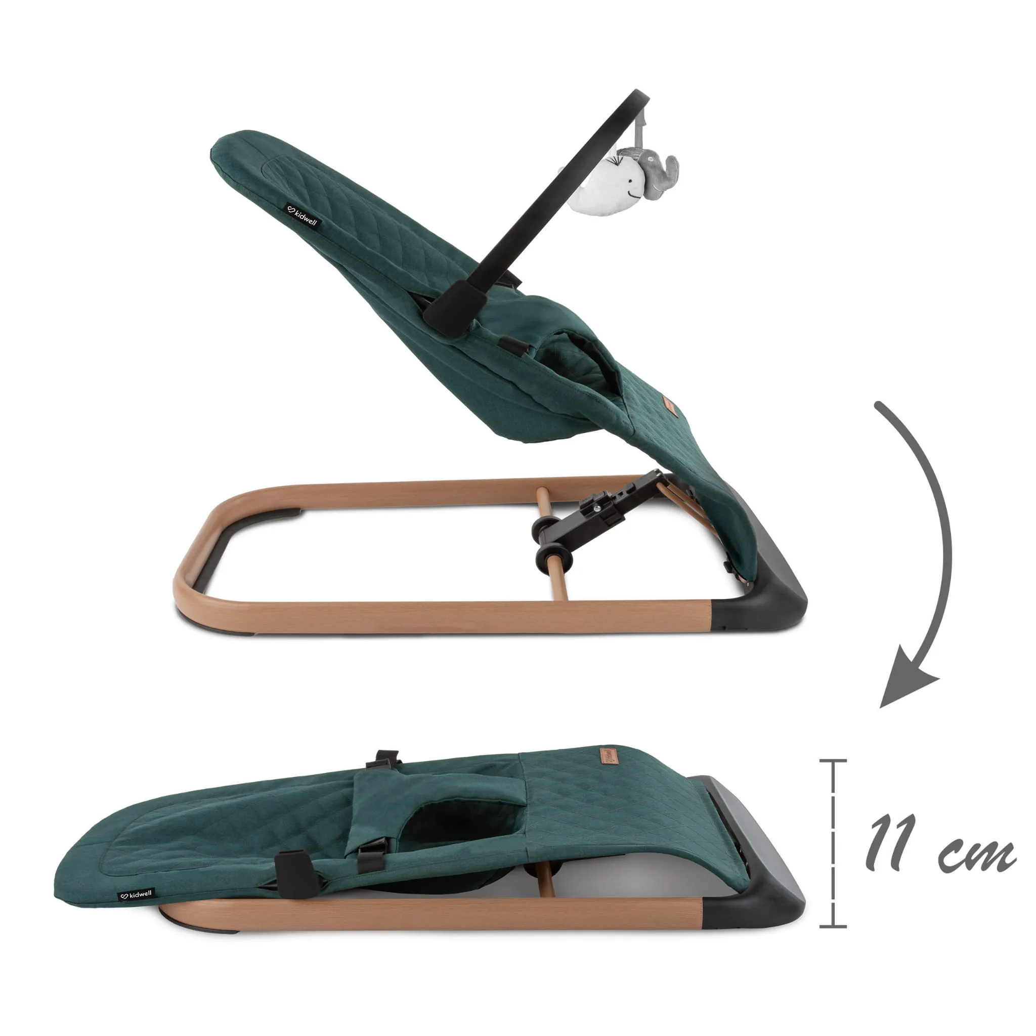 Шезлонг Kidwell Laro Green/Wooden