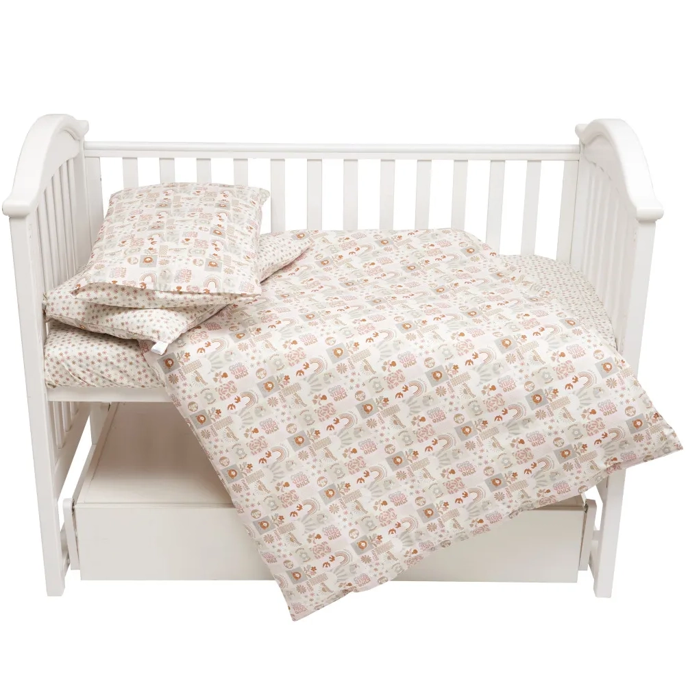 Змінна постіль 4 ел Twins BE HAPPY (поплін преміум) 3078-TBH-02, beige