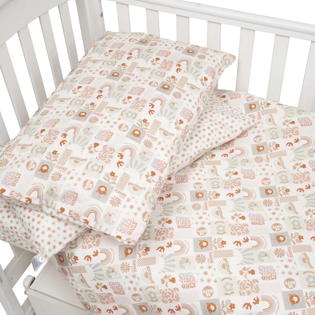 Змінна постіль 4 ел Twins BE HAPPY (поплін преміум) 3078-TBH-02, beige