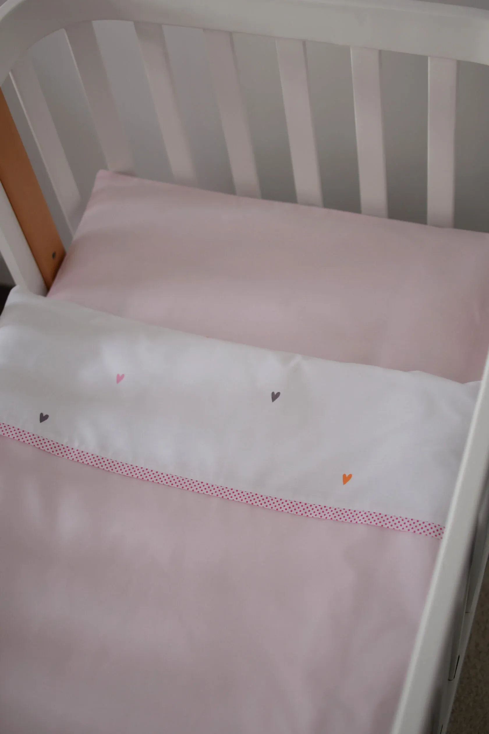 Змінна постіль Baby Veres Біло-рожева з сердечками (3од.)