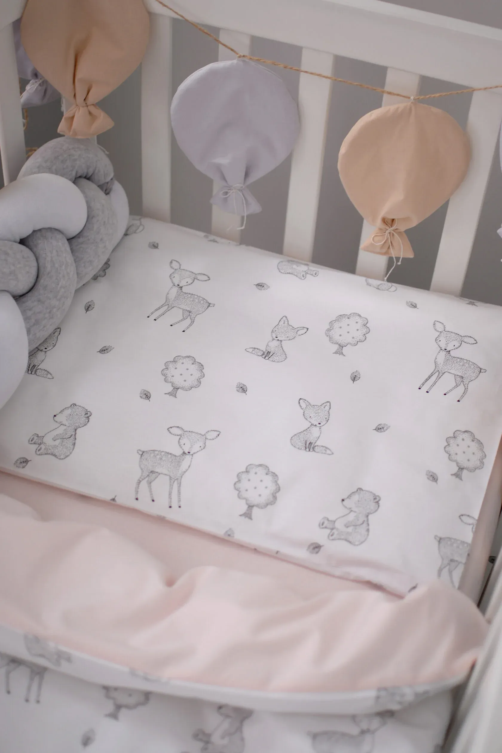 Змінна постіль Baby Veres Лісові звірі пудровий (3од.)
