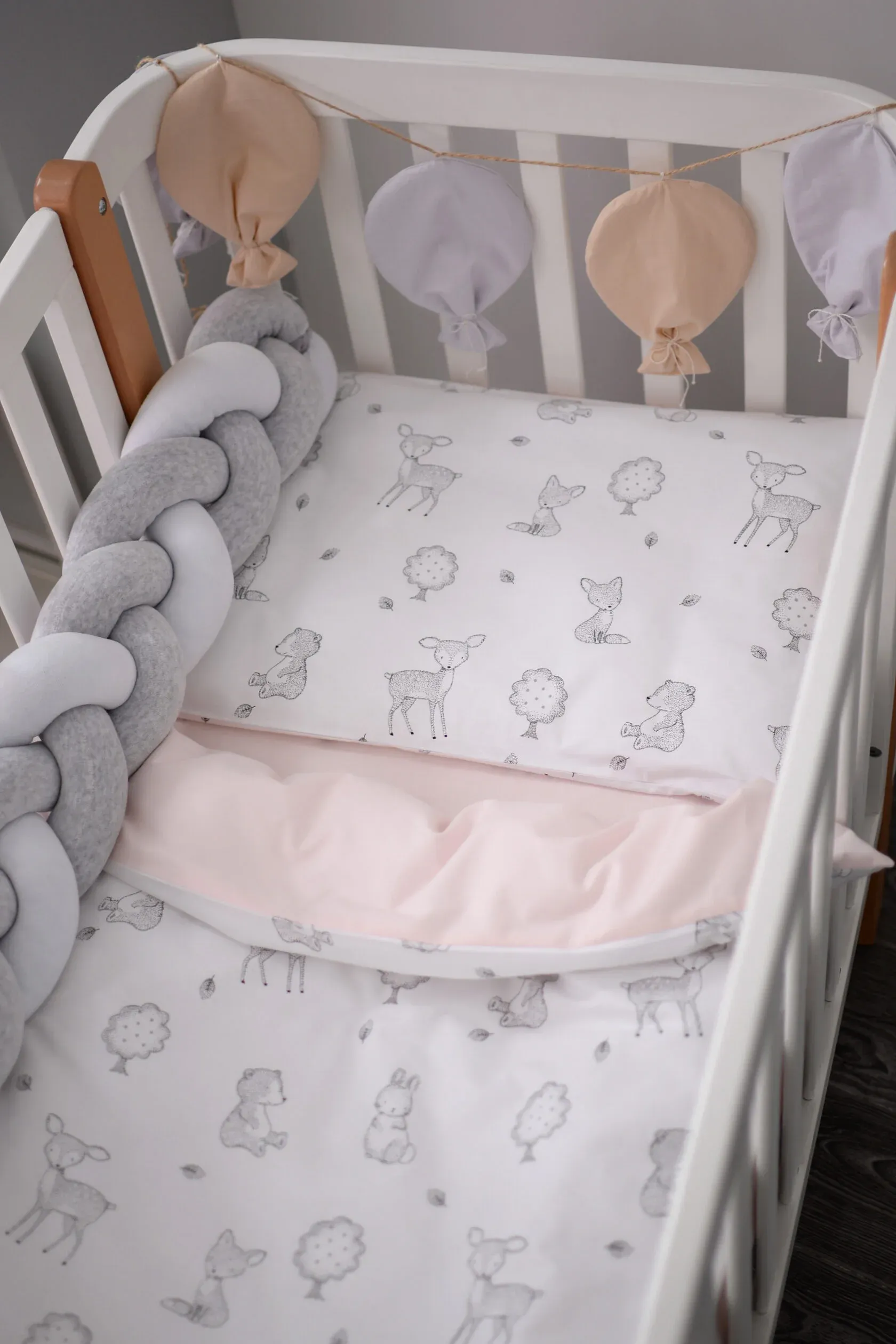 Змінна постіль Baby Veres Лісові звірі пудровий (3од.)