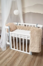 Бампер - косичка Twins 3-х прянная 120 см Teddy 2020-K3T120-02, beige
