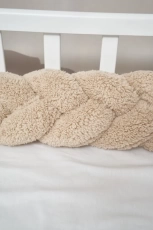 Бампер - косичка Twins 3-х прядна 120 см Teddy 2020-K3T120-02, beige