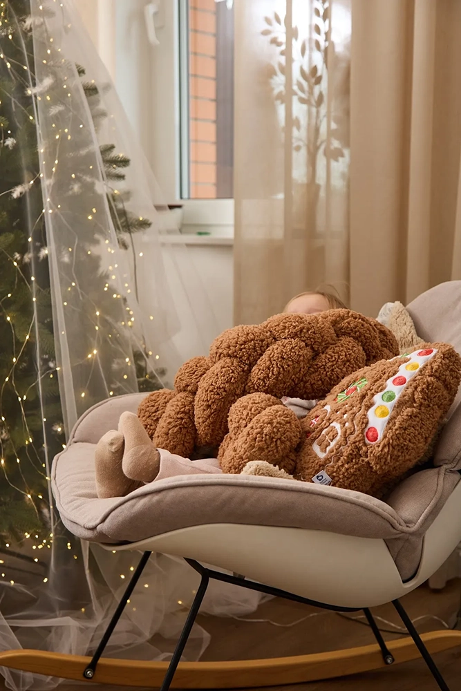 Бампер - косичка Twins 3-х прядна 120 см Teddy 2020-K3T120-07, brown