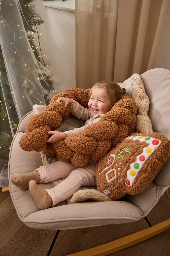 Бампер - косичка Twins 3-х прядна 120 см Teddy 2020-K3T120-07, brown