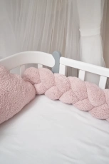 Бампер - косичка Twins 3-х прядна 120 см Teddy 2020-K3T120-24, powder pink
