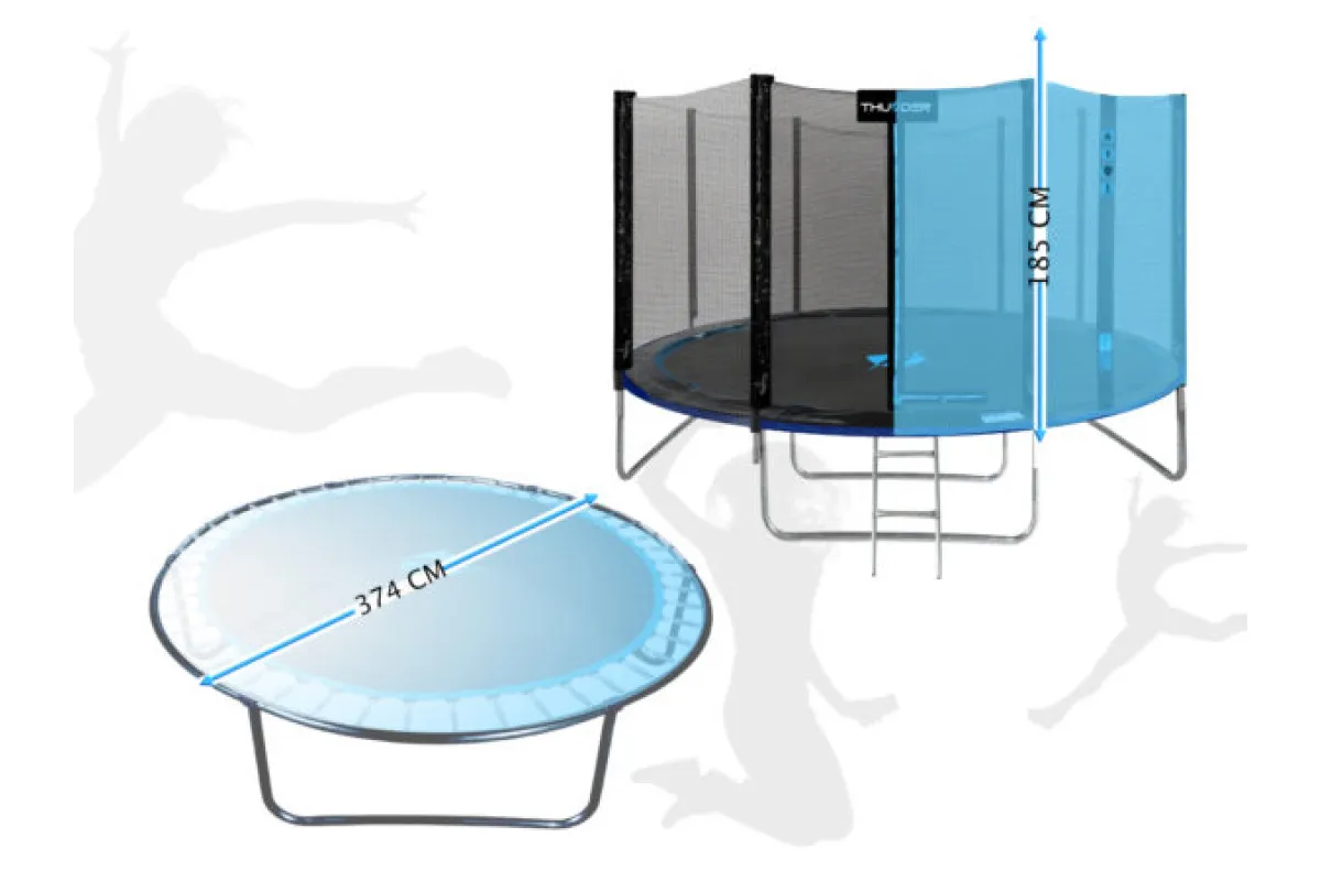 Батут THUNDER OUTSIDE PRO 12FT-366 см блакитний