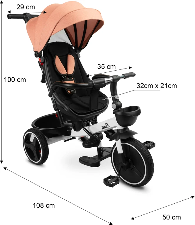 Дитячий триколісний велосипед Toyz Dash Grey